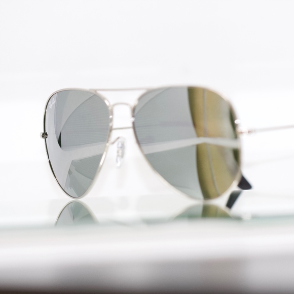 Ray Ban Gray Mirrored Lenses On Silver Frame - Picture 5 of 8